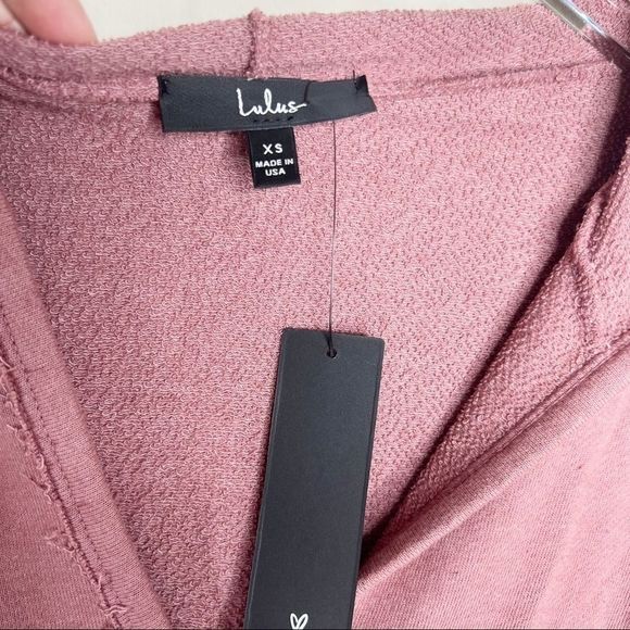 LULU'S Relaxed Agenda Mauve Pink Hooded Lounge Romper XS - Picture 8 of 10